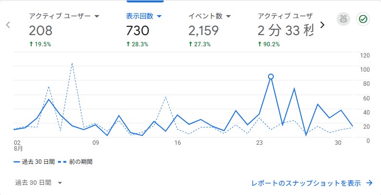 Googleアナリティクス スクリーンショット